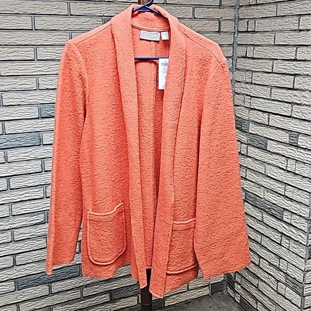 NWT Chicos Knitted Wool Blazer Sz 3 (16) New